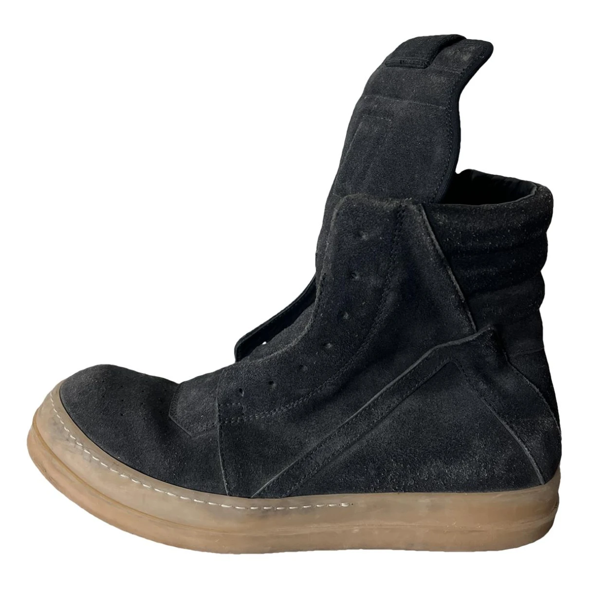 Pre-owned Rick Owens High Trainers In Black