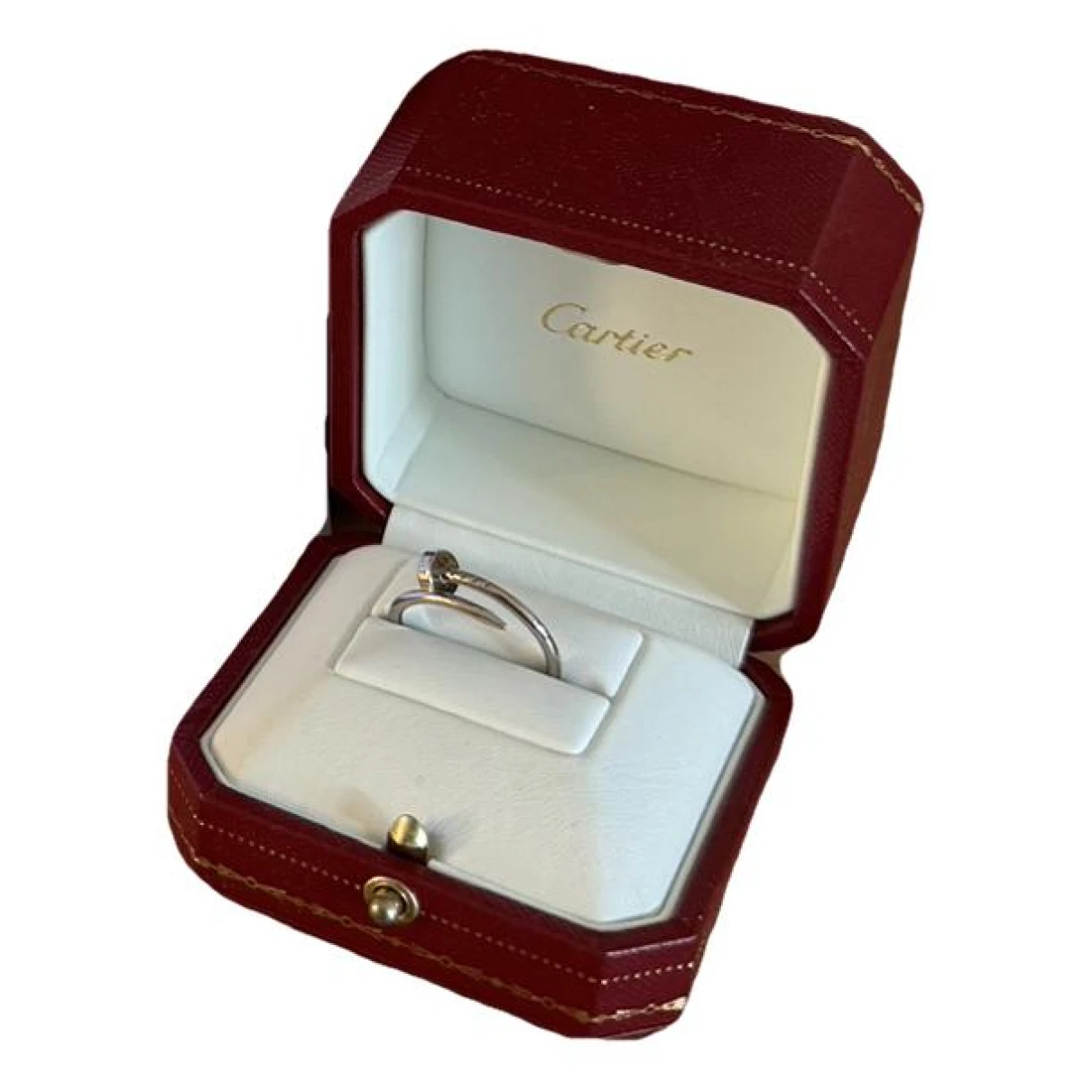 Pre-owned Cartier Juste Un Clou White Gold Ring In Metallic