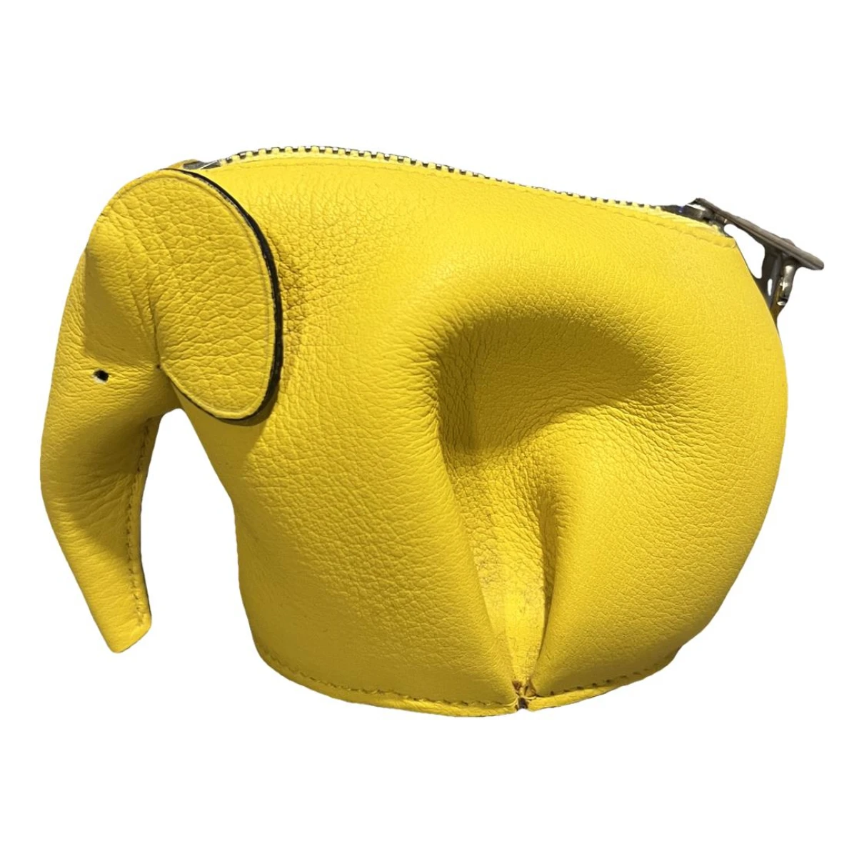 Pre-owned Loewe Leather Bag Charm In Yellow