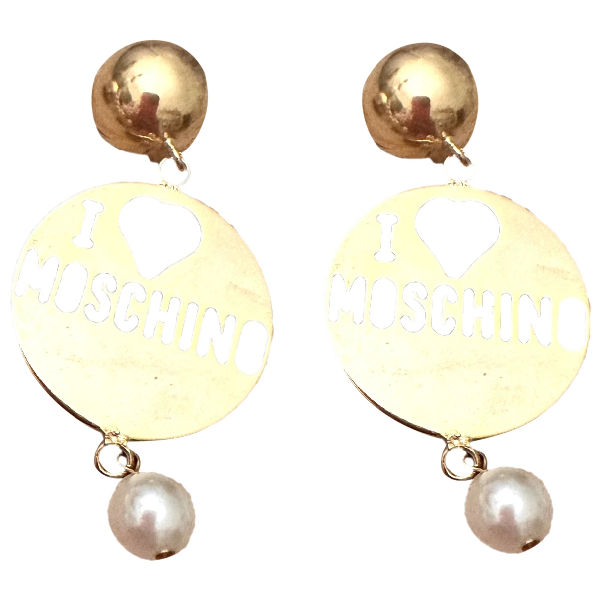 Pre-owned Moschino Earrings In Gold