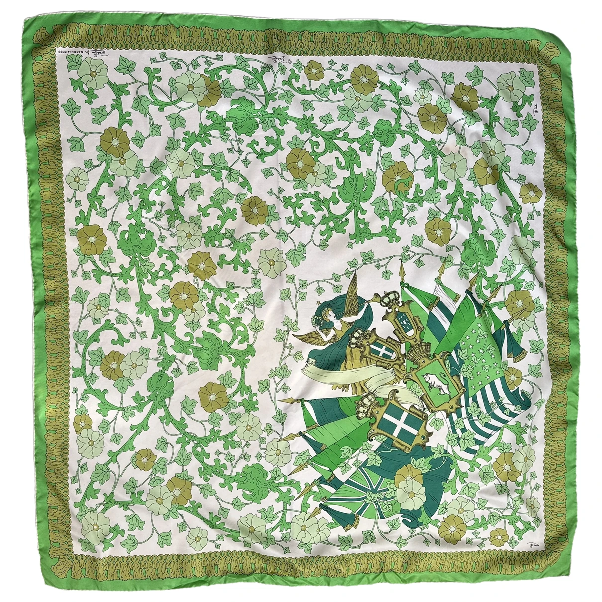 Pre-owned Emilio Pucci Silk Handkerchief In Turquoise