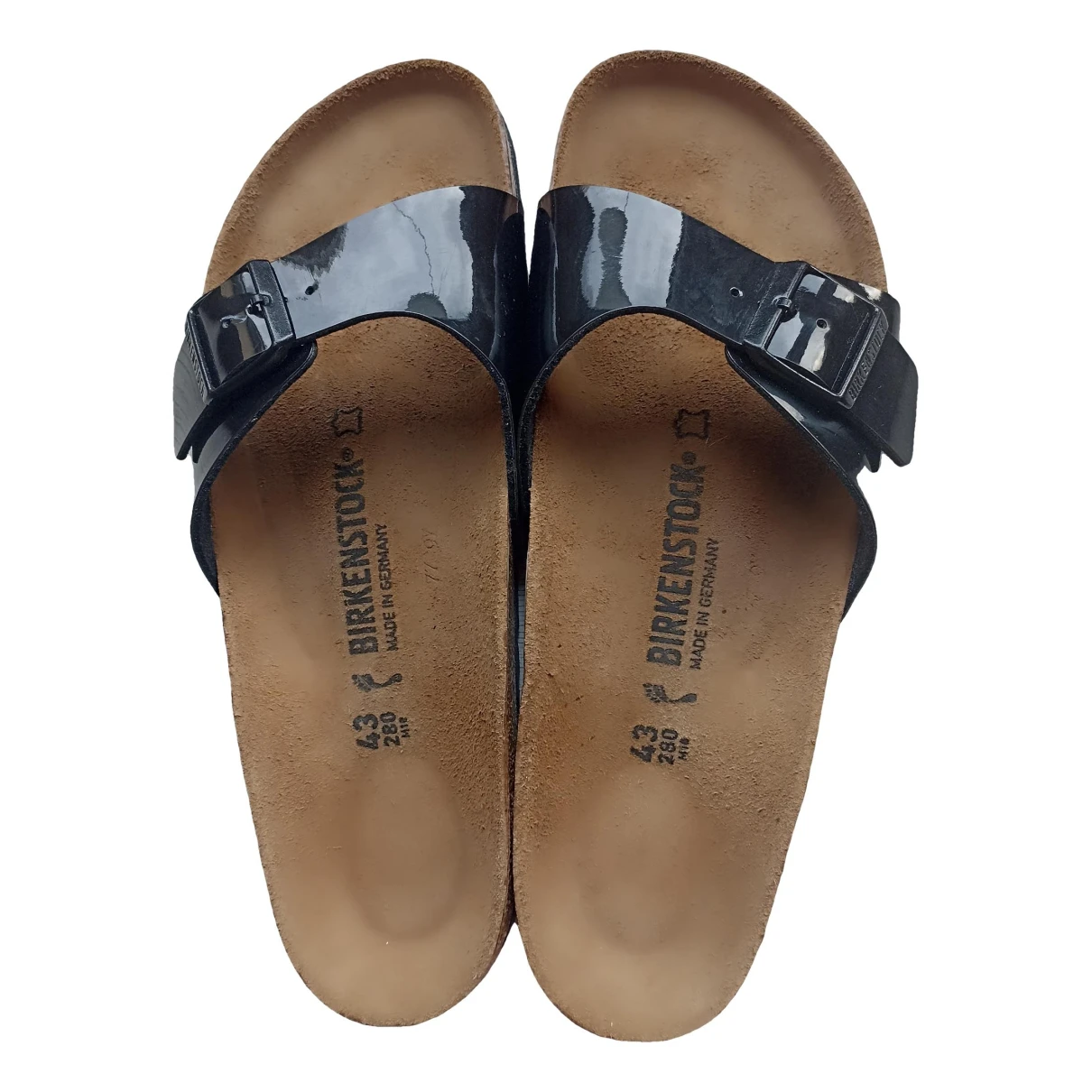 Pre-owned Birkenstock Patent Leather Sandals In Black