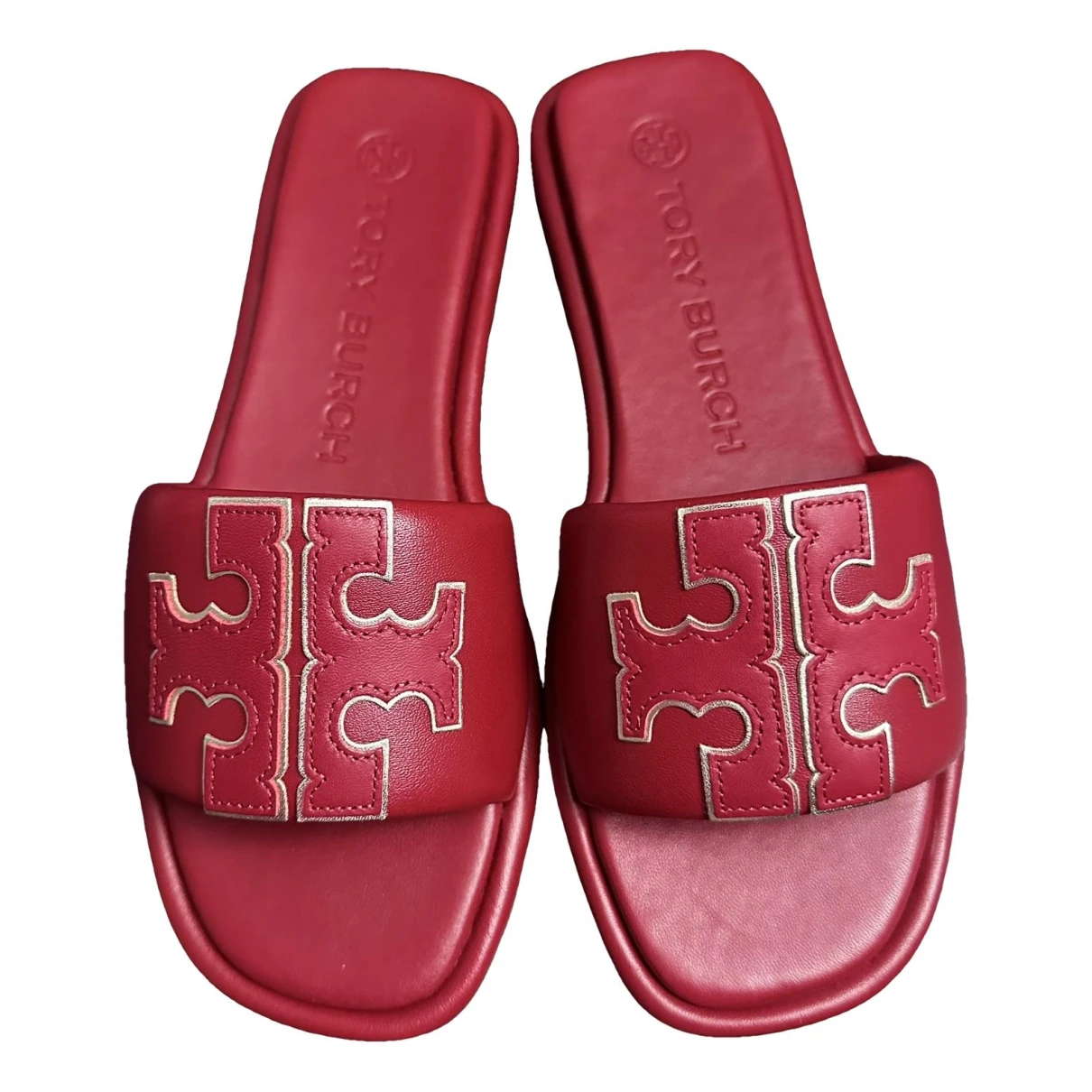 Pre-owned Tory Burch Leather Sandal In Red