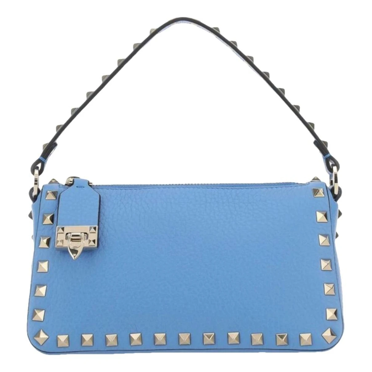 Pre-owned Valentino Garavani Rockstud Leather Handbag In Blue