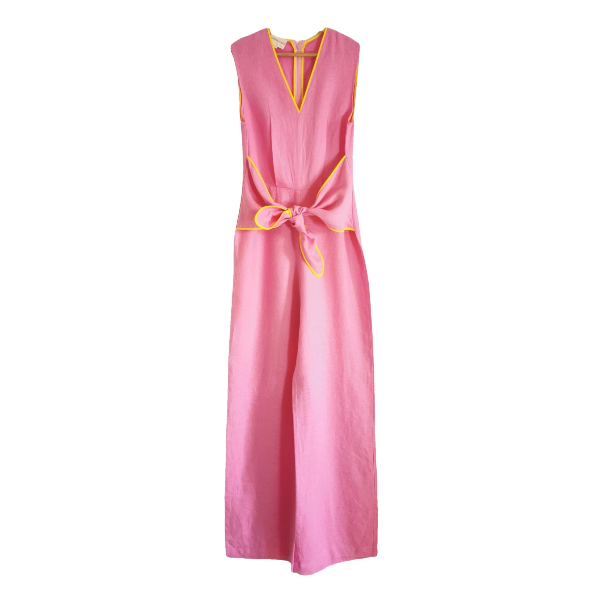 Pre-owned Maria De La Orden Linen Jumpsuit In Pink