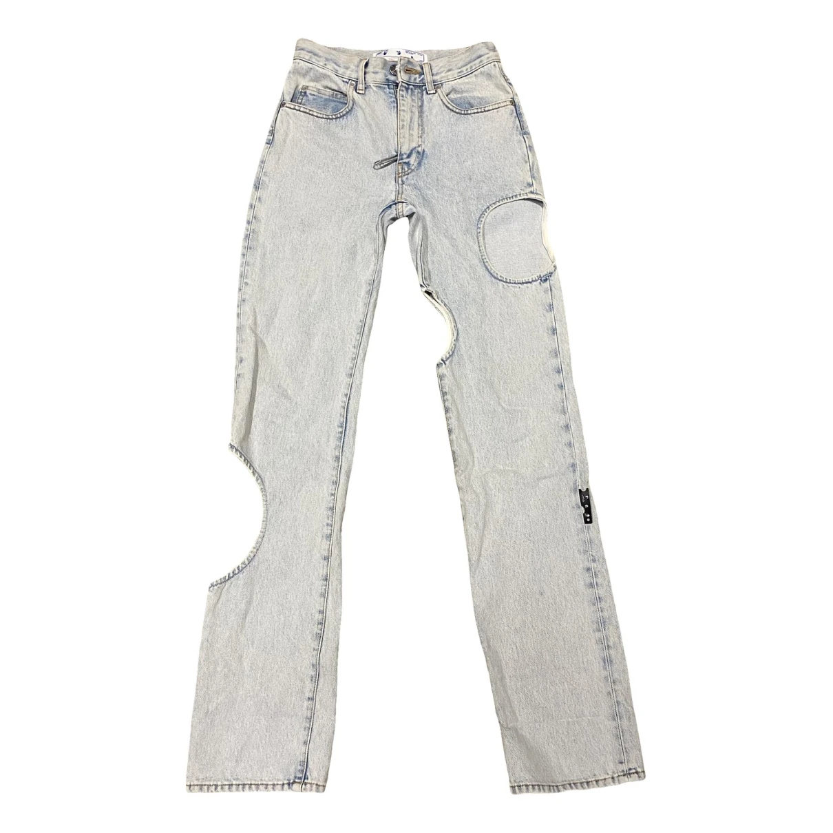 Pre-owned Off-white Straight Pants In Blue
