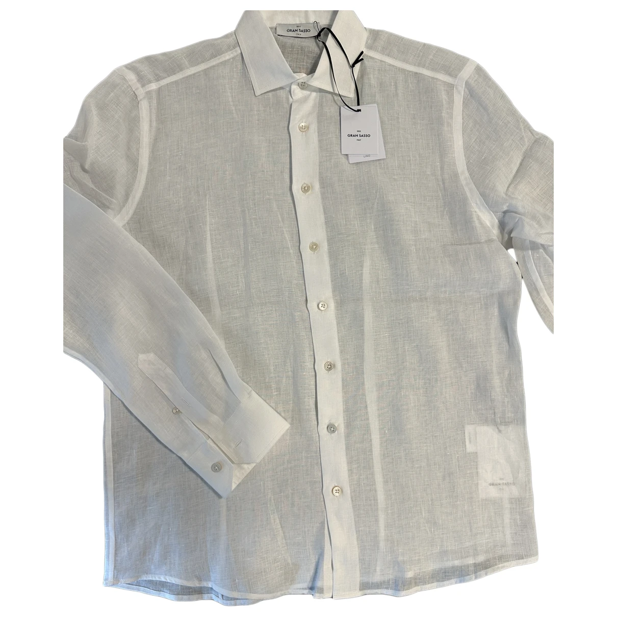Pre-owned Gran Sasso Linen Shirt In White