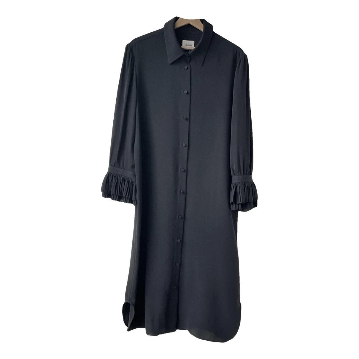 Pre-owned Khaite Silk Mid-length Dress In Black