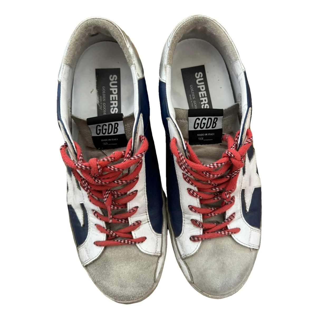 Pre-owned Golden Goose Superstar Leather Low Trainers In Blue