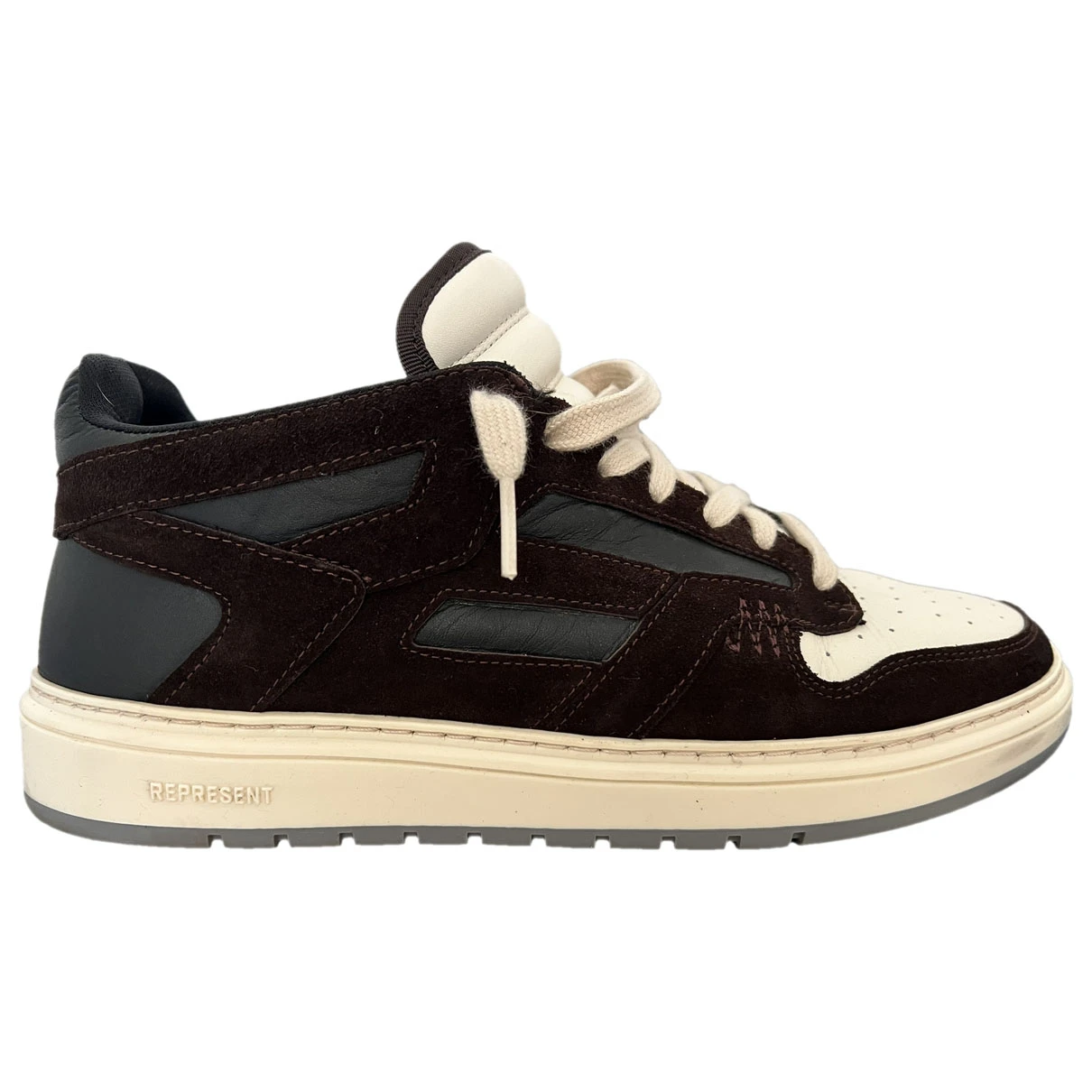 Pre-owned Represent Leather Low Trainers In Brown