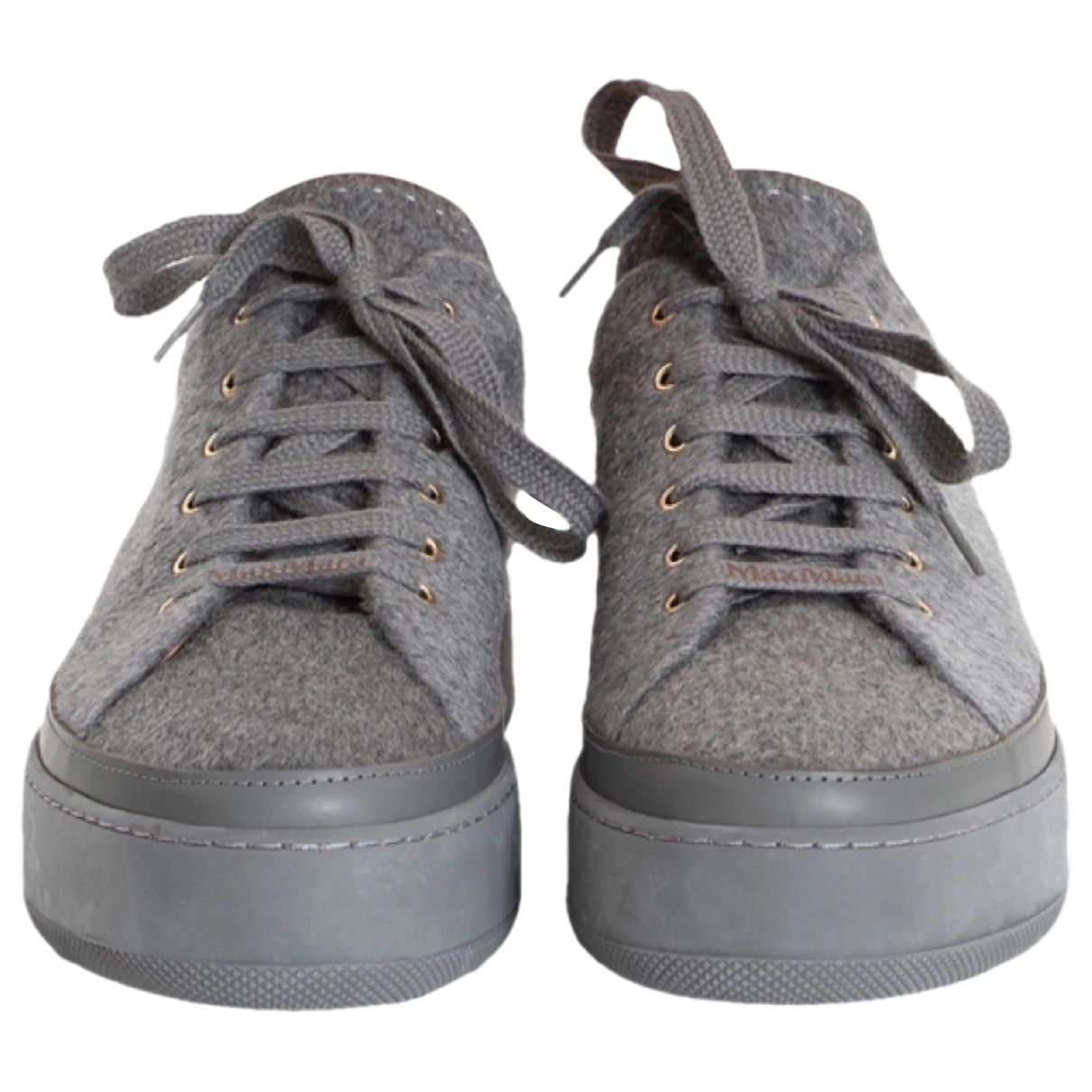 Pre-owned Max Mara Atelier Cloth Trainers In Grey