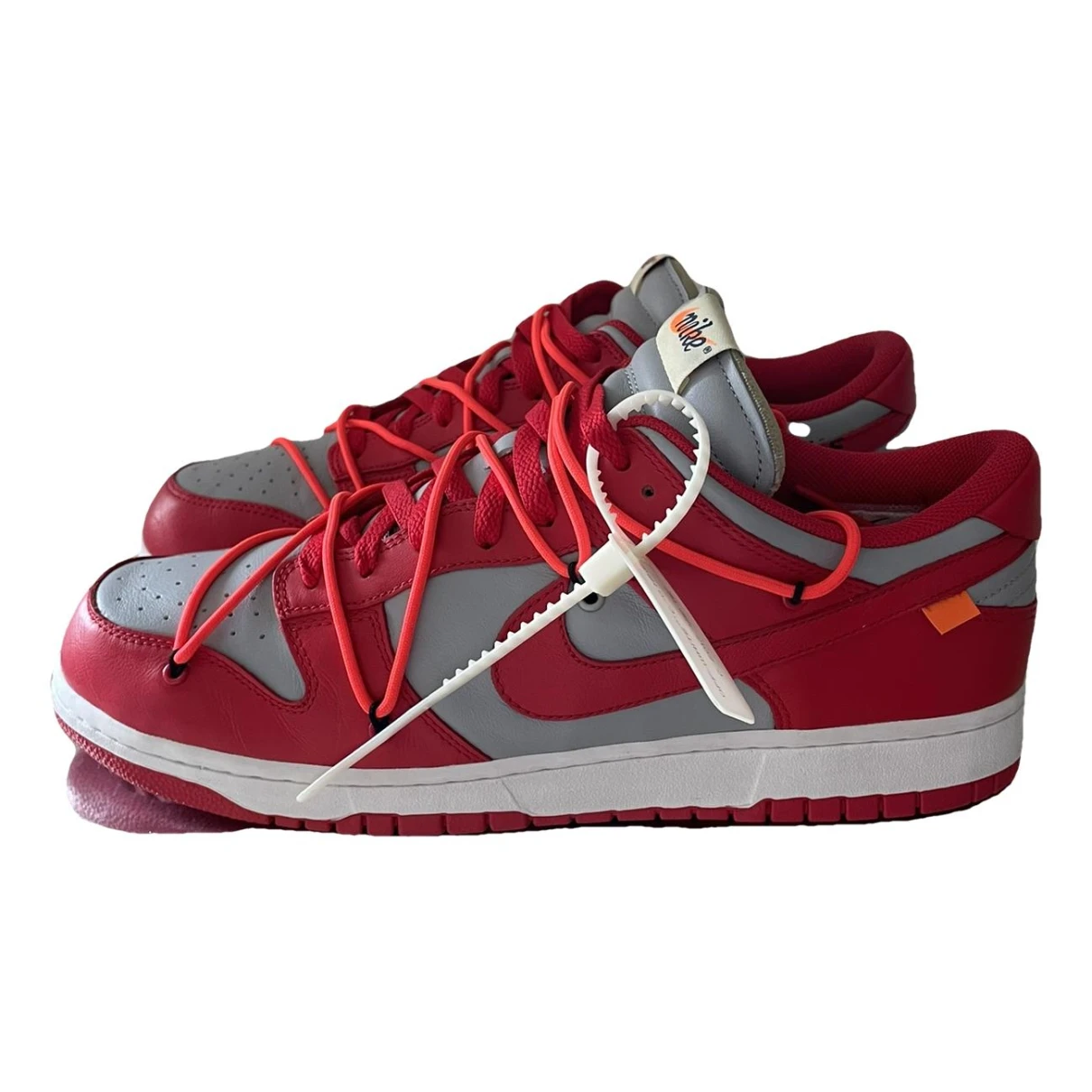 Pre-owned Nike X Off-white Dunk Low Leather Low Trainers In Red