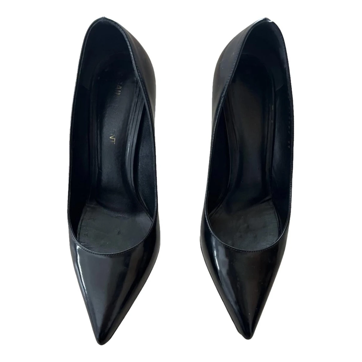 Pre-owned Saint Laurent Anja Leather Heels In Black
