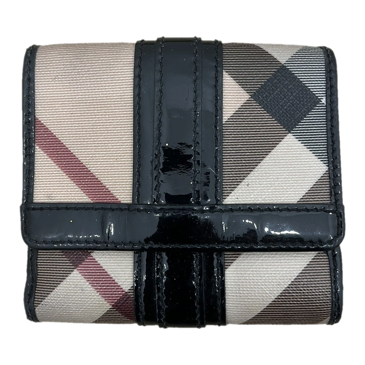 Pre-owned Burberry Cloth Wallet In Beige