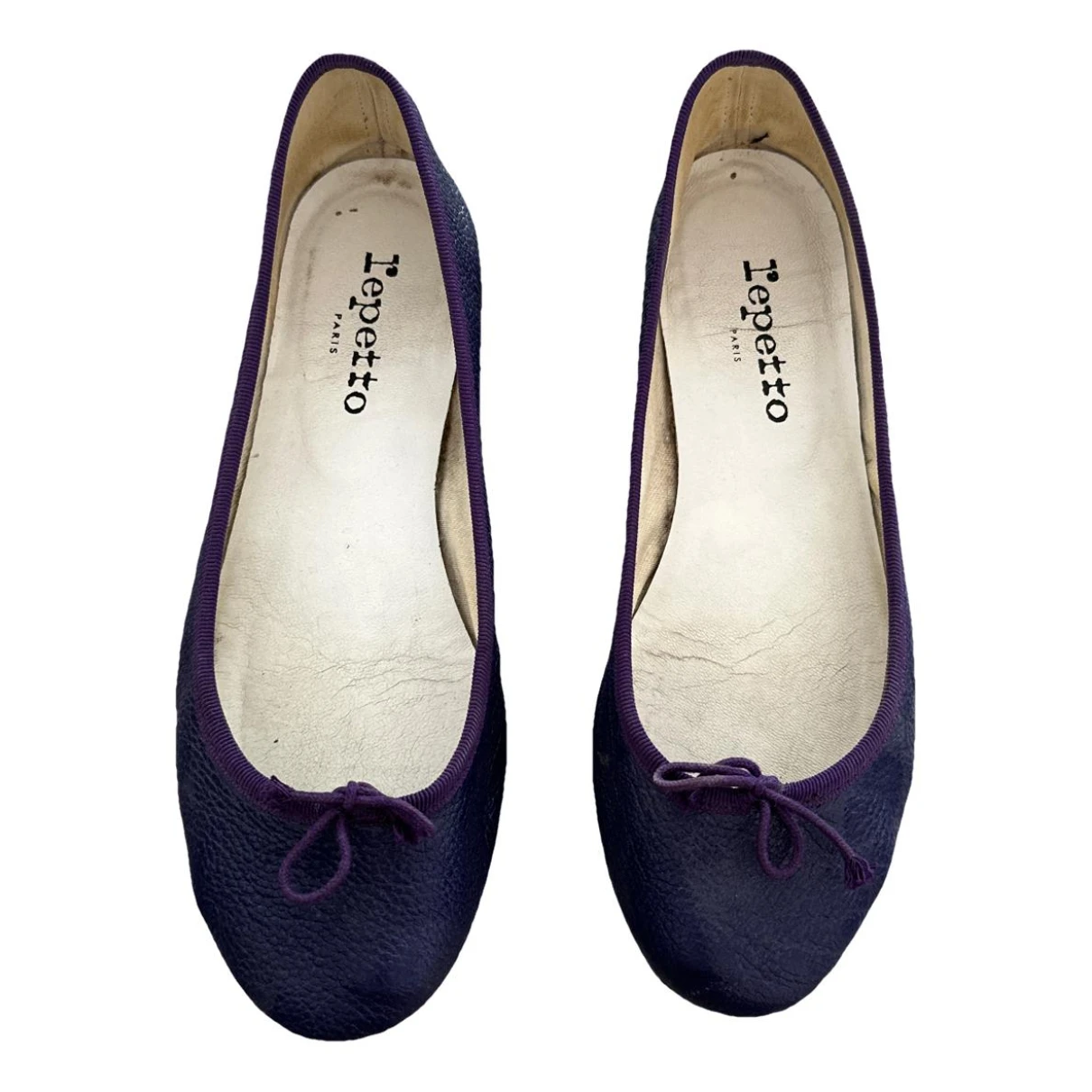 Pre-owned Repetto Leather Ballet Flats In Purple