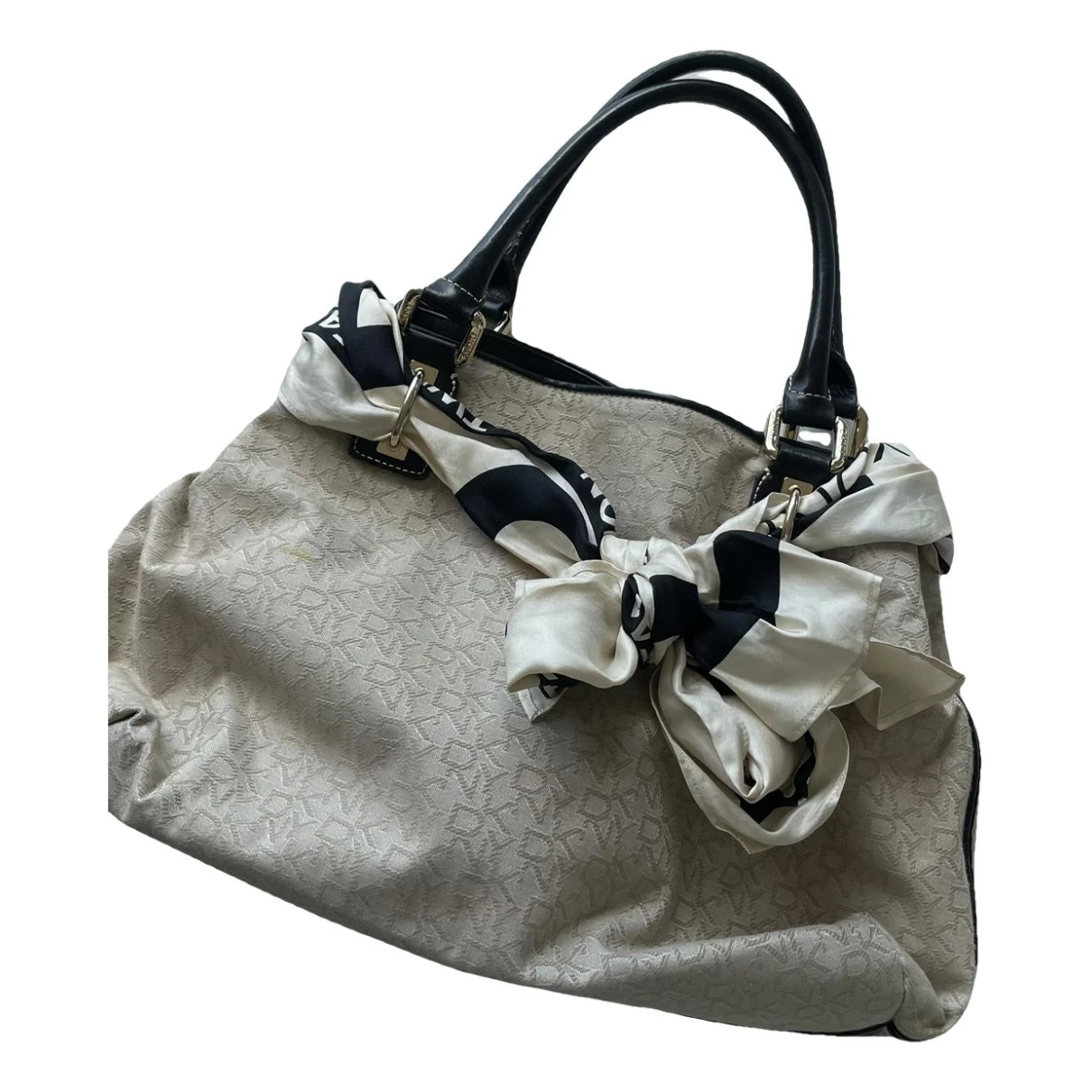 Pre-owned Dkny Cloth Handbag In Beige