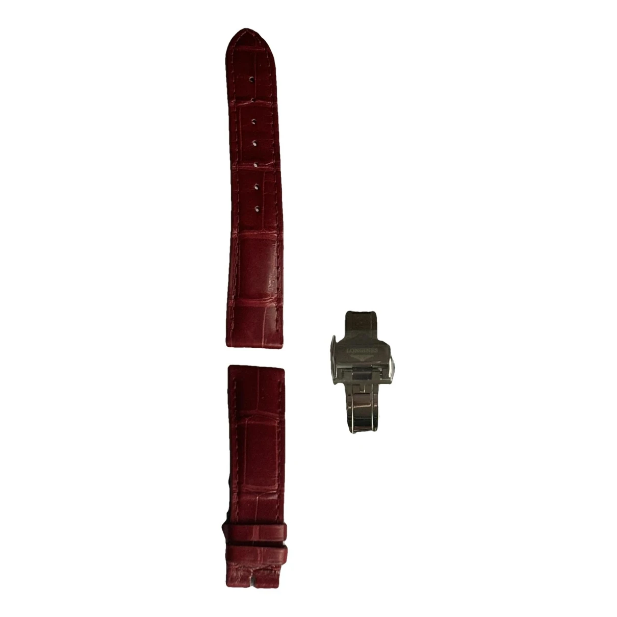 Pre-owned Longines Leather Bracelet In Red