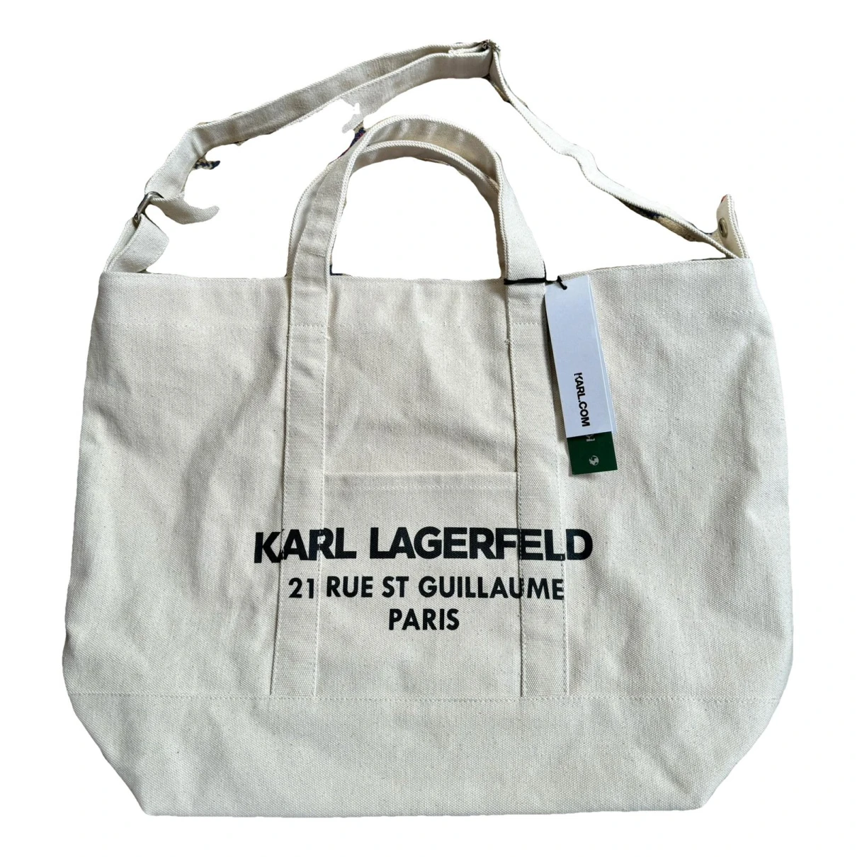 Pre-owned Karl Lagerfeld Linen Tote In Beige