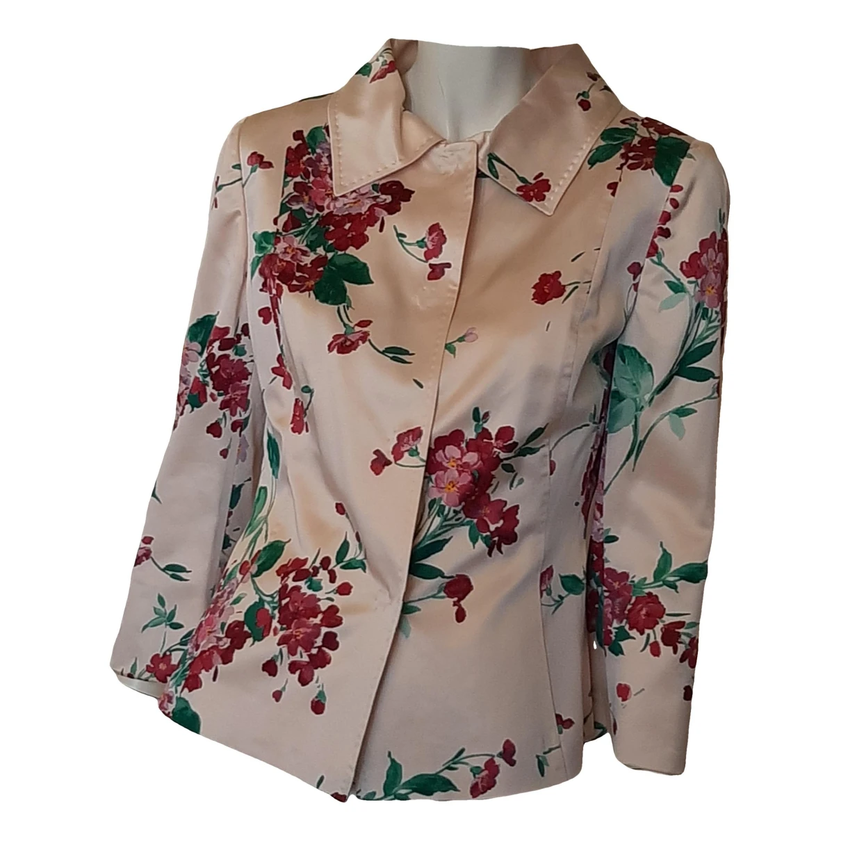 Pre-owned Dolce & Gabbana Silk Suit Jacket In Pink