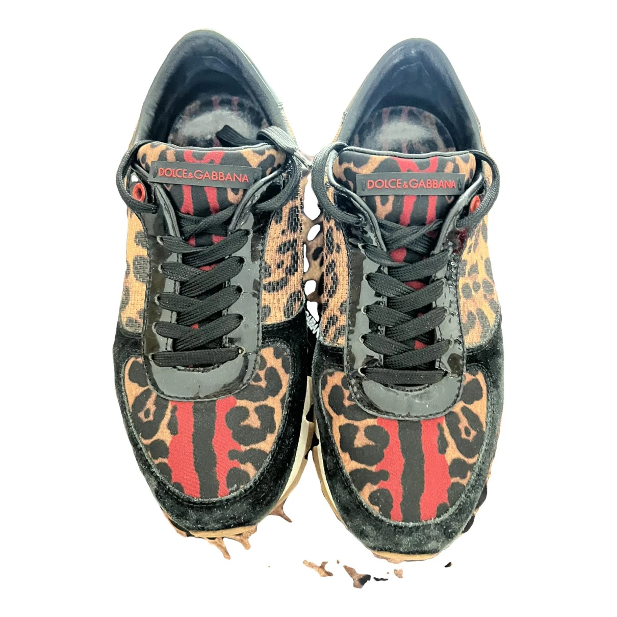 Pre-owned Dolce & Gabbana Leather Trainers In Multicolour