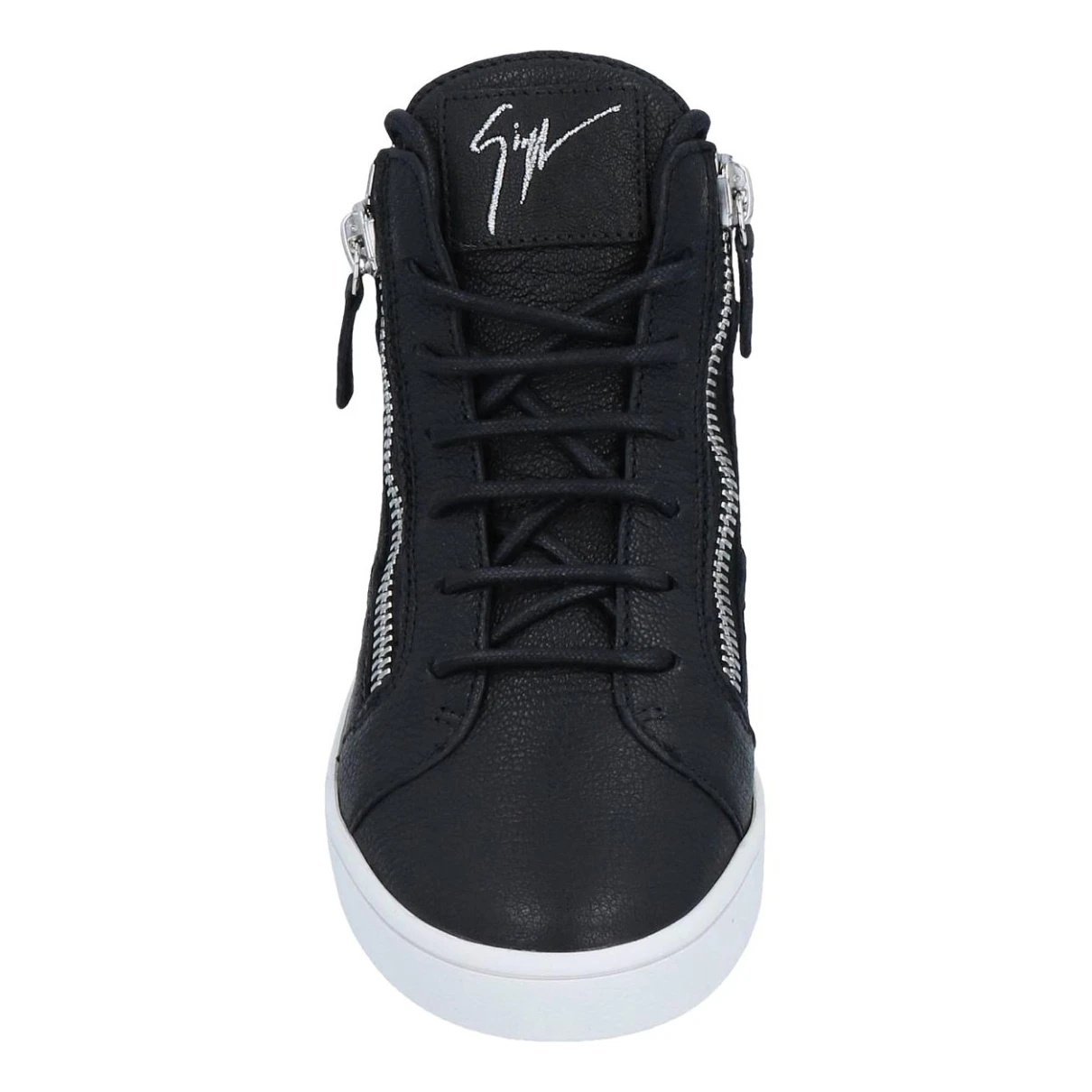 Pre-owned Giuseppe Zanotti Coby Leather Trainers In Black