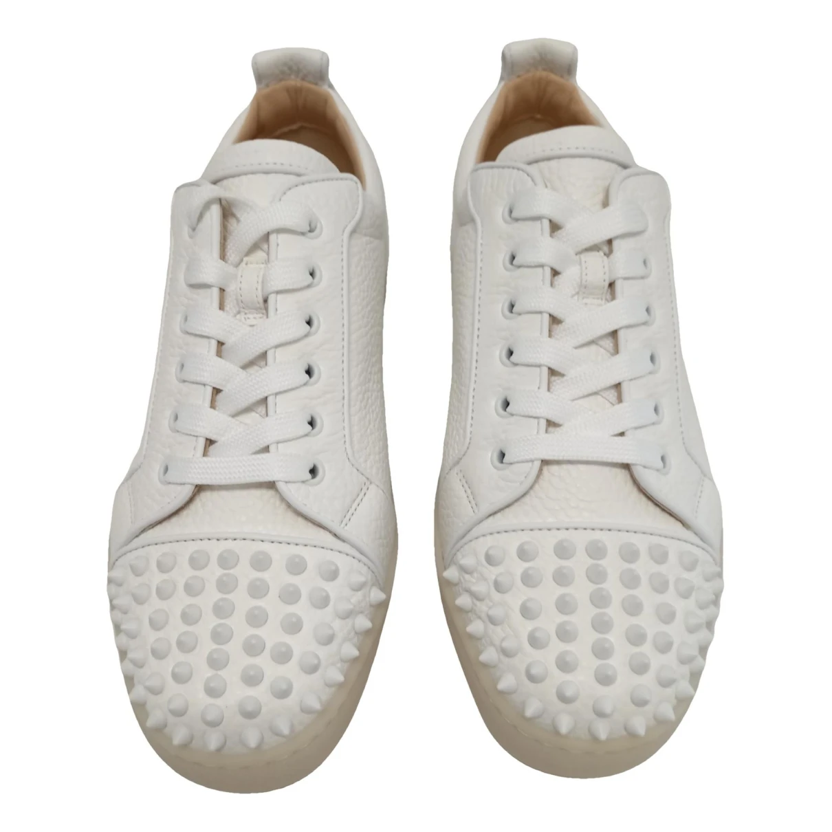 Pre-owned Christian Louboutin Leather Low Trainers In White