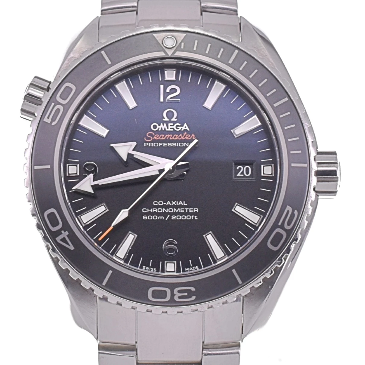 Pre-owned Omega Seamaster Planet Ocean Watch In Black