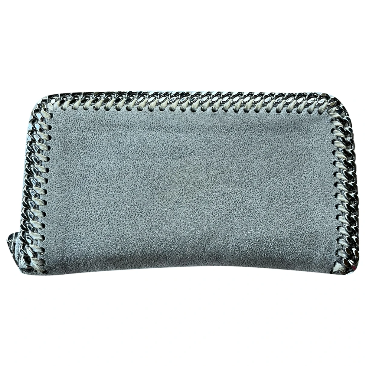 Pre-owned Stella Mccartney Vegan Leather Wallet In Grey