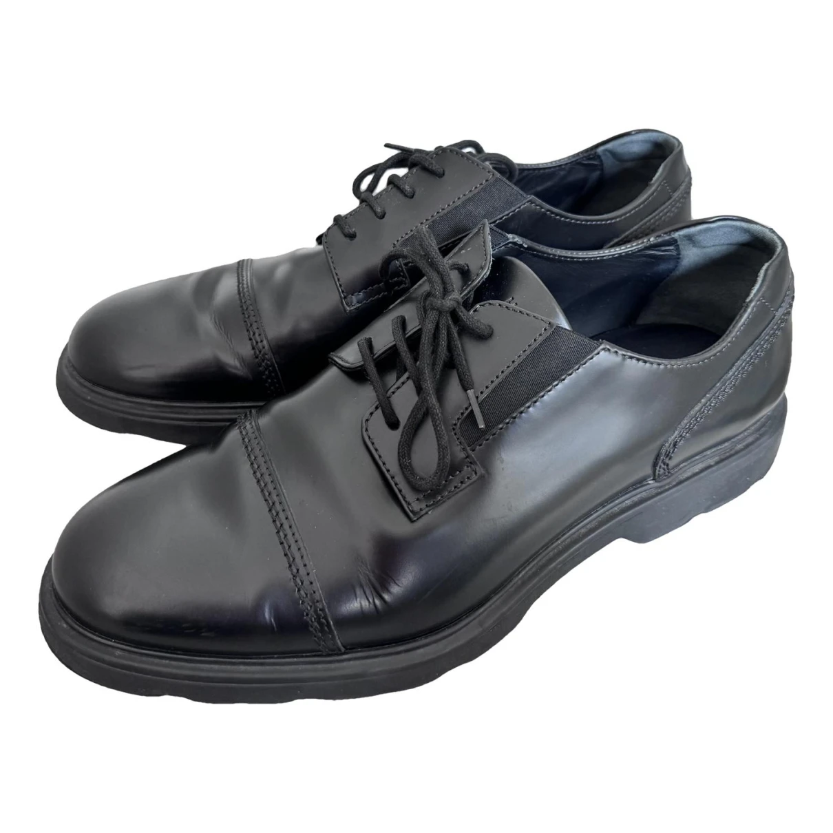 Pre-owned Hogan Leather Lace Ups In Black