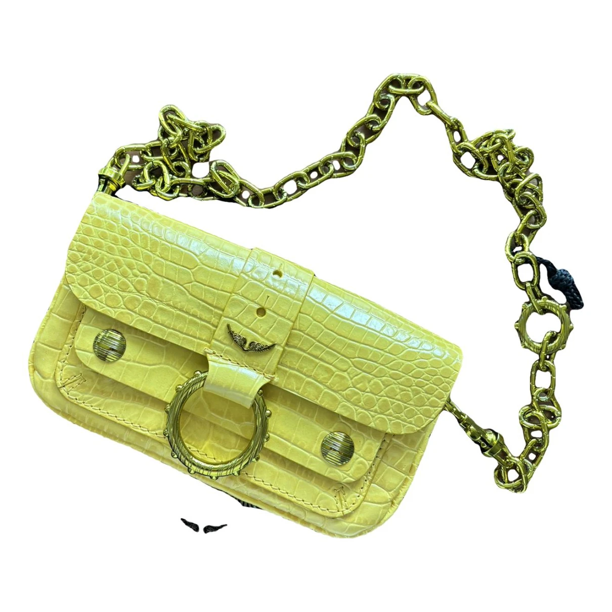 Pre-owned Zadig & Voltaire Kate Wallet Leather Handbag In Yellow