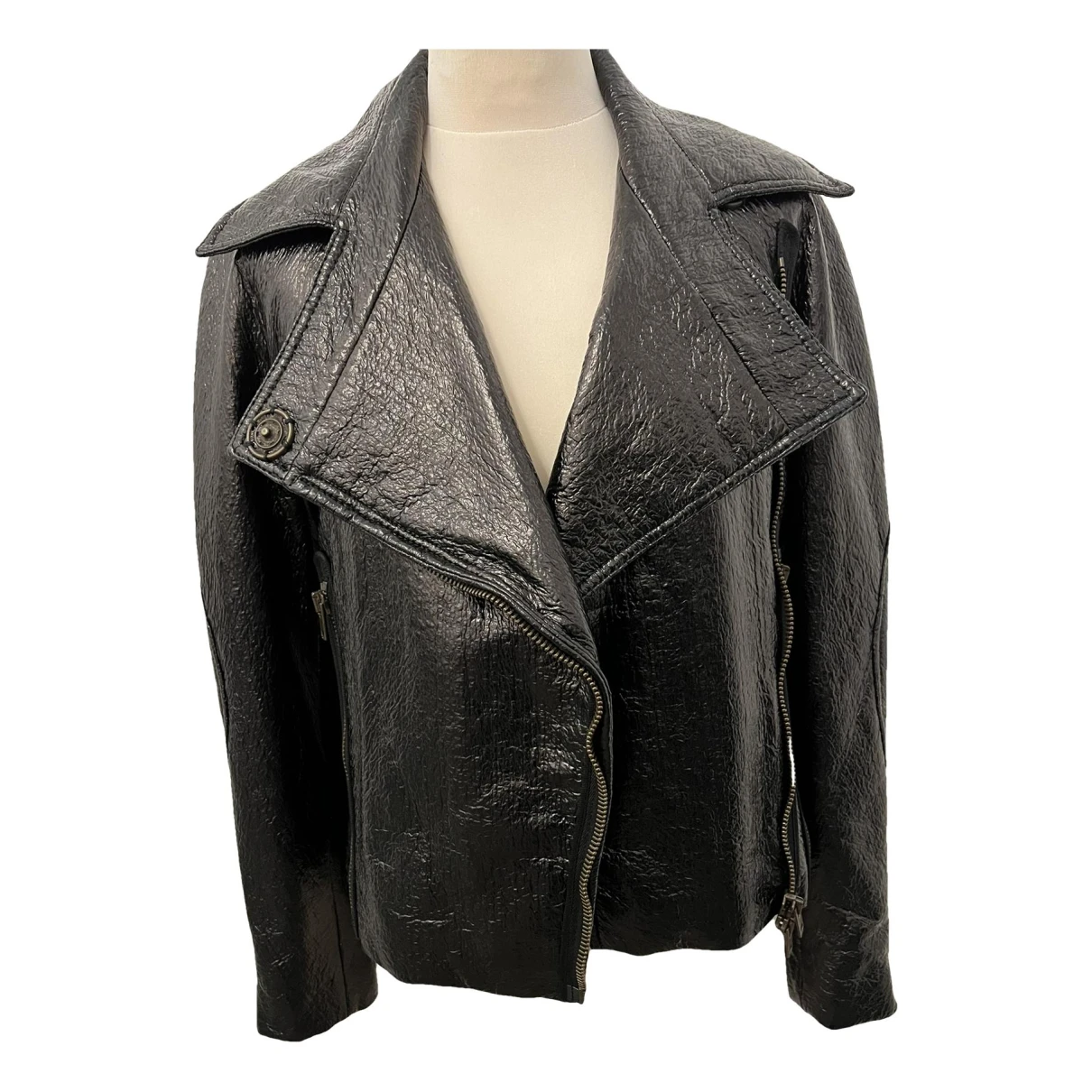 Pre-owned Stella Mccartney Vegan Leather Jacket In Black