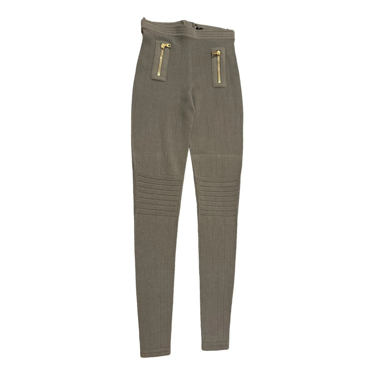 Pre-owned Balmain Slim Pants In Grey
