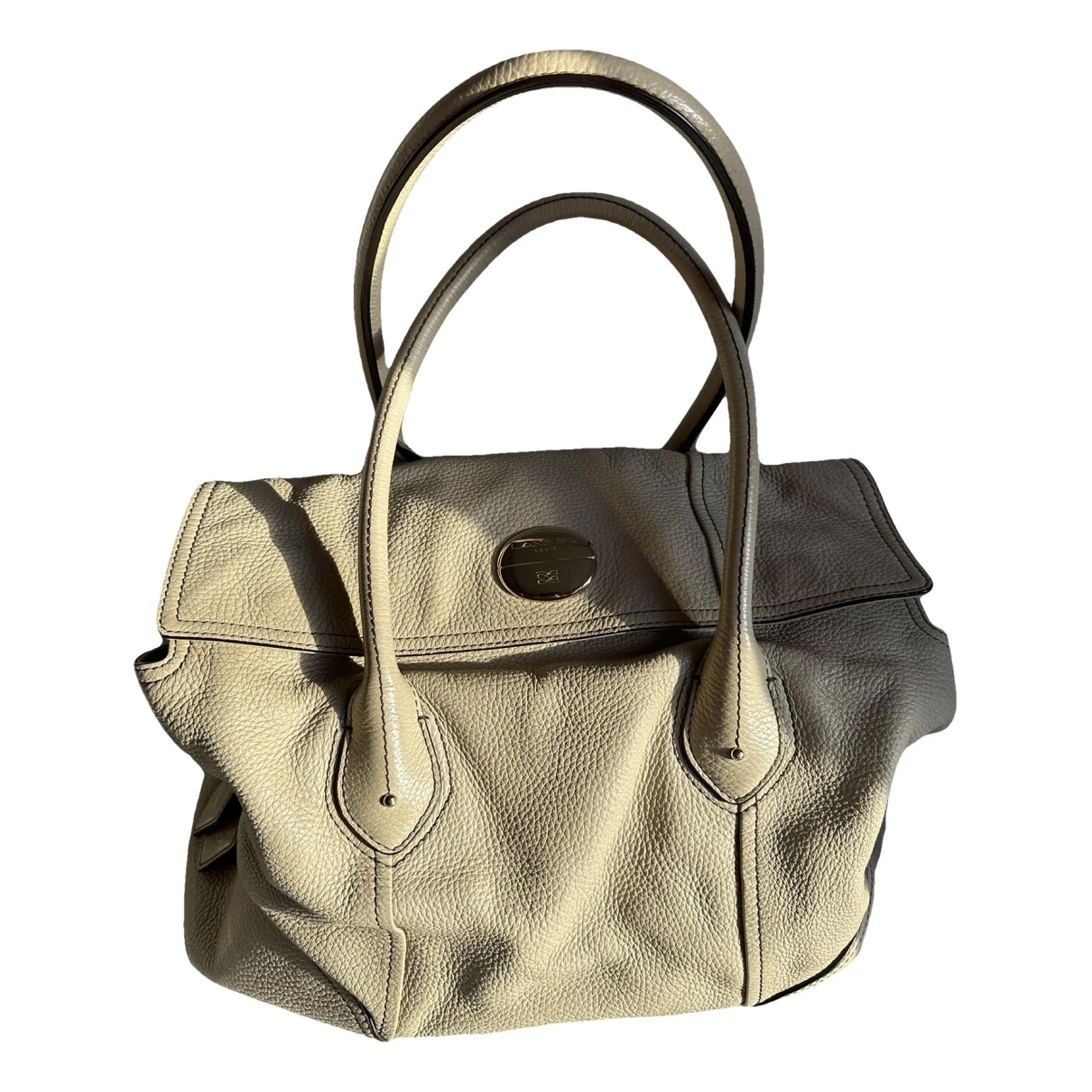 Pre-owned Lancel Leather Handbag In Beige