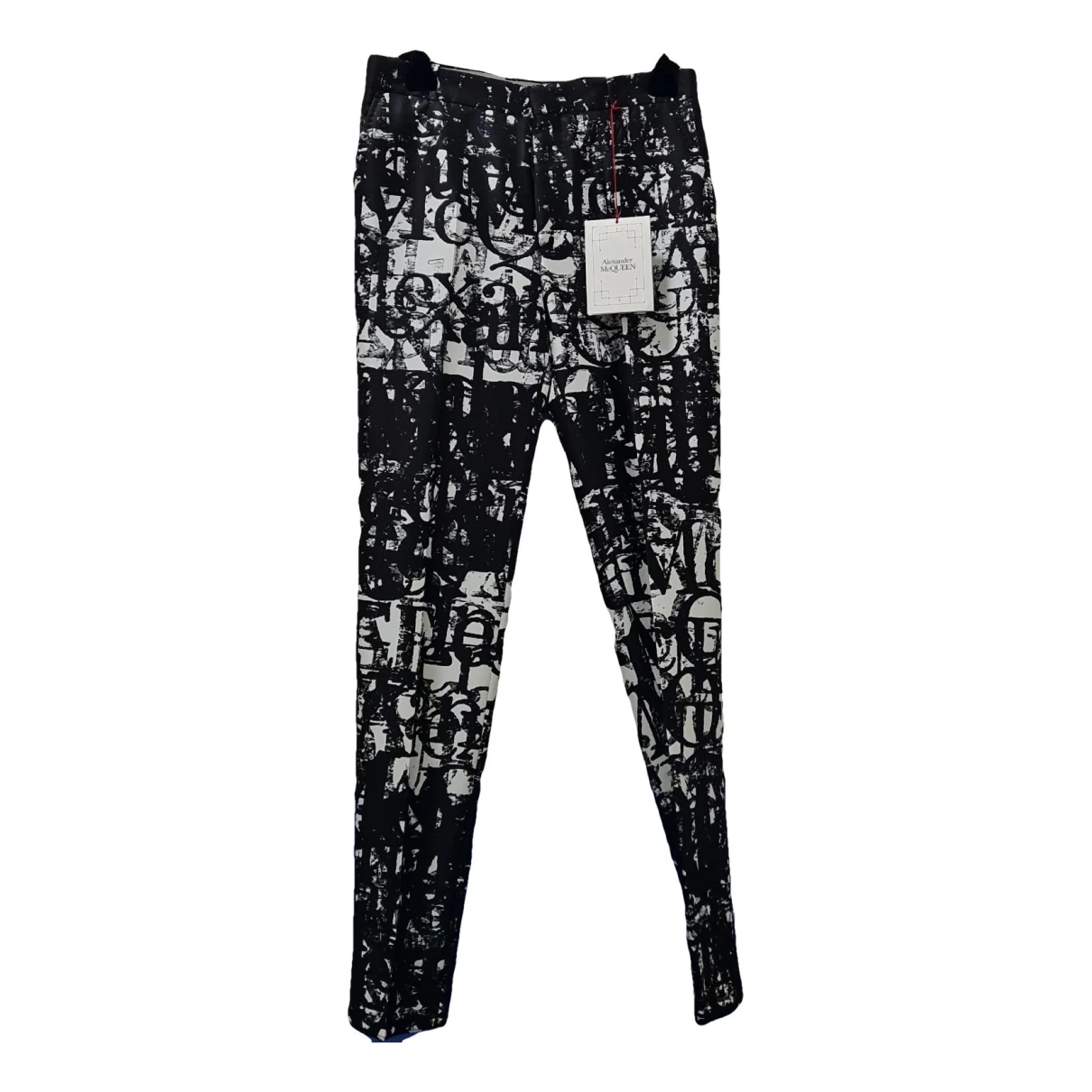 Pre-owned Alexander Mcqueen Wool Trousers In White