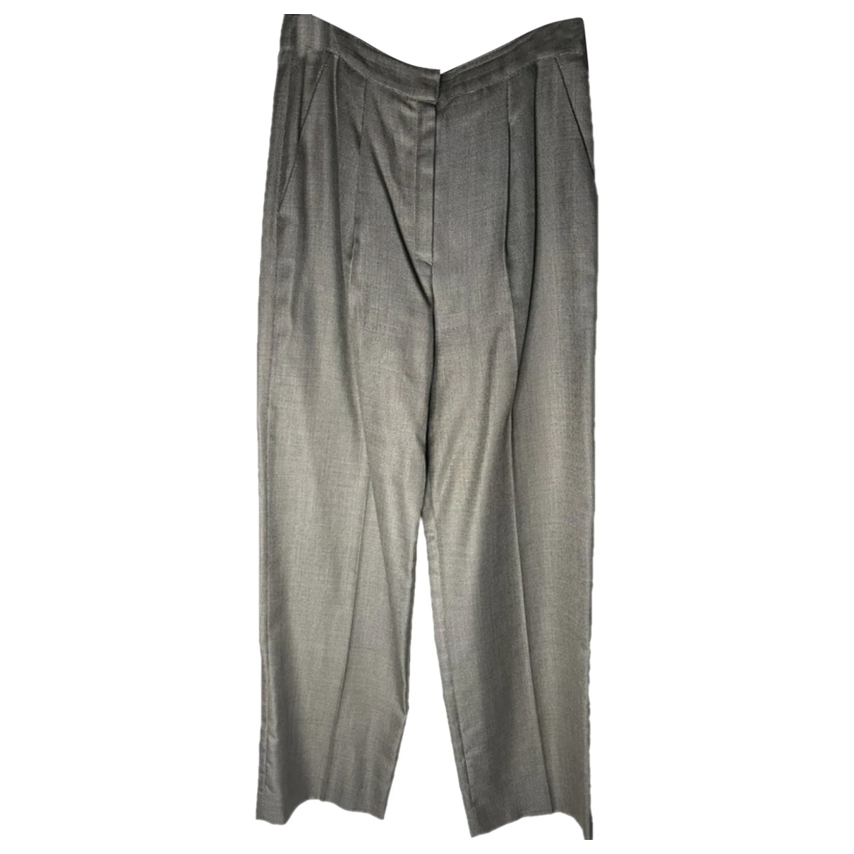 Pre-owned Valentino Silk Trousers In Grey