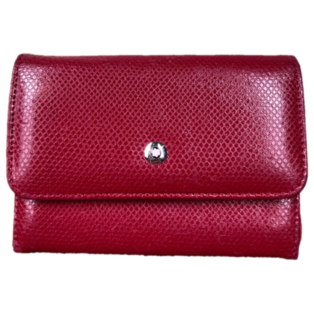 Pre-owned Montblanc Leather Wallet In Red