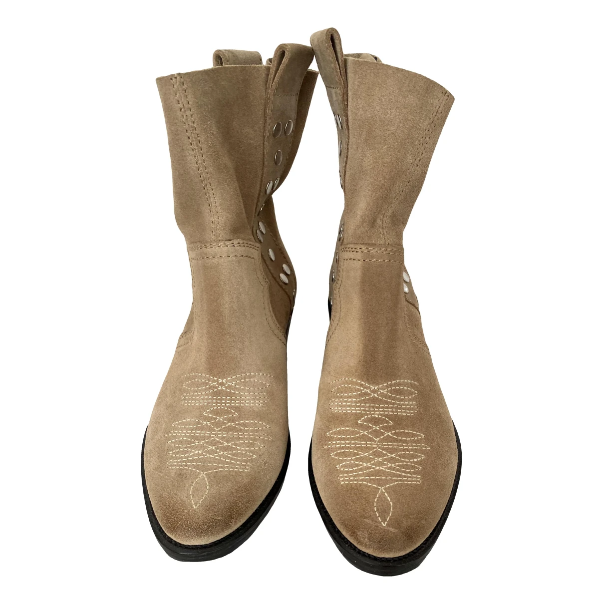 Pre-owned Zadig & Voltaire Western Boots In Beige