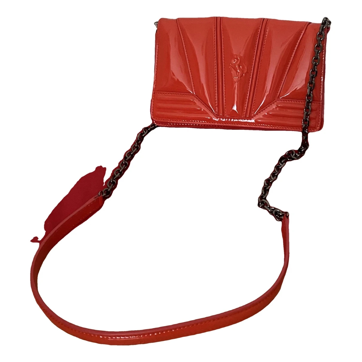 Pre-owned Ferrari Patent Leather Crossbody Bag In Red