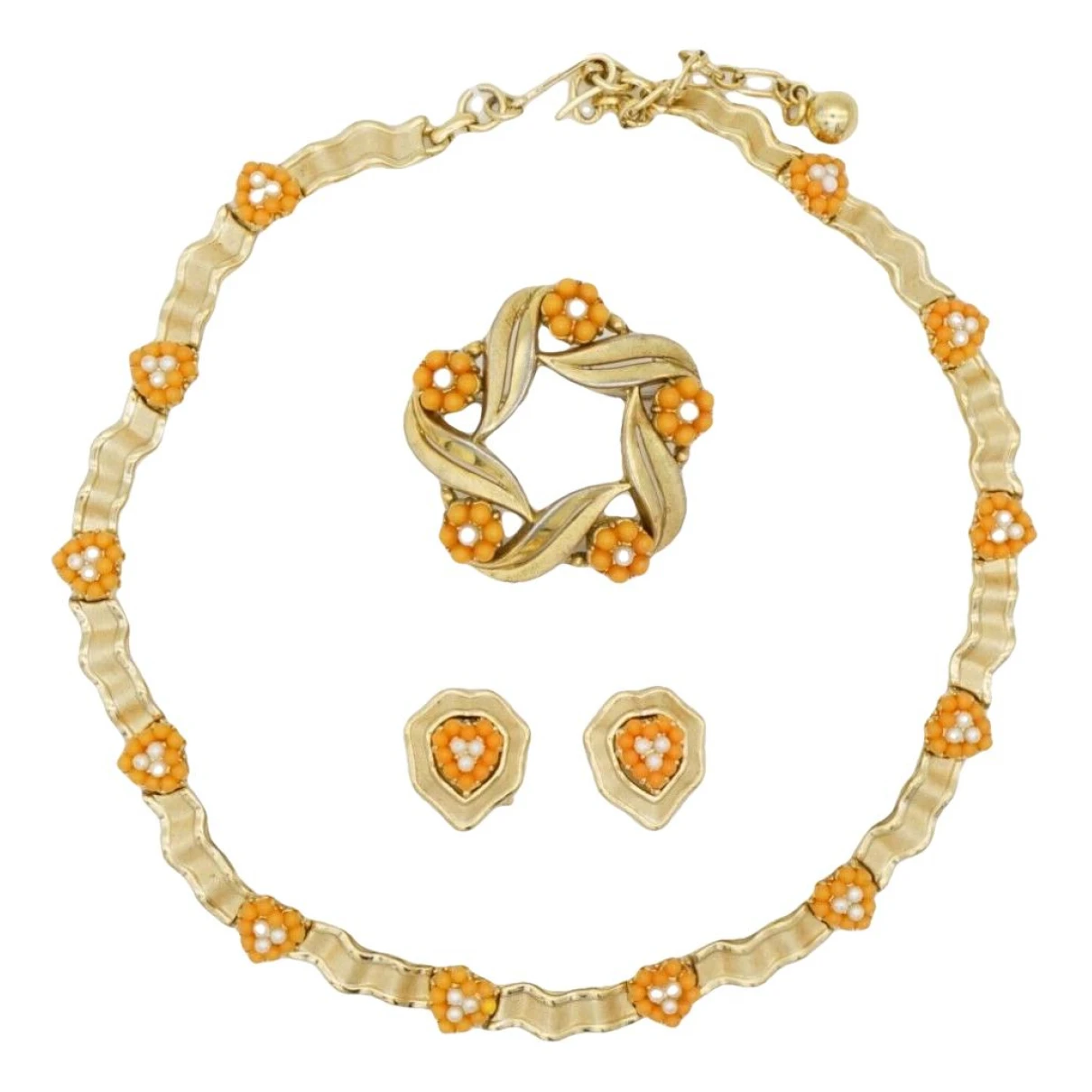 Pre-owned Trifari Jewellery Set In Orange