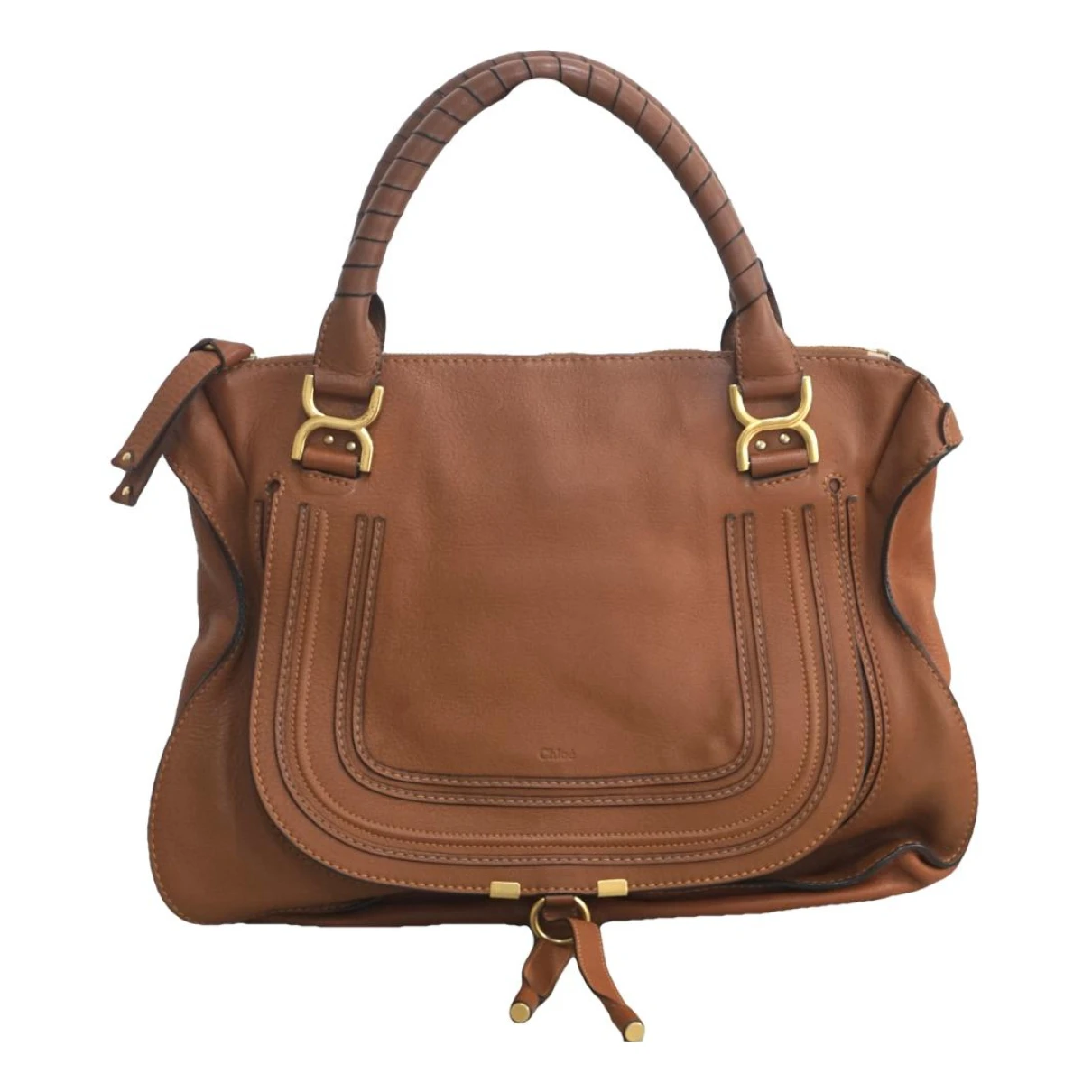 Pre-owned Chloé Marcie Leather Handbag In Camel