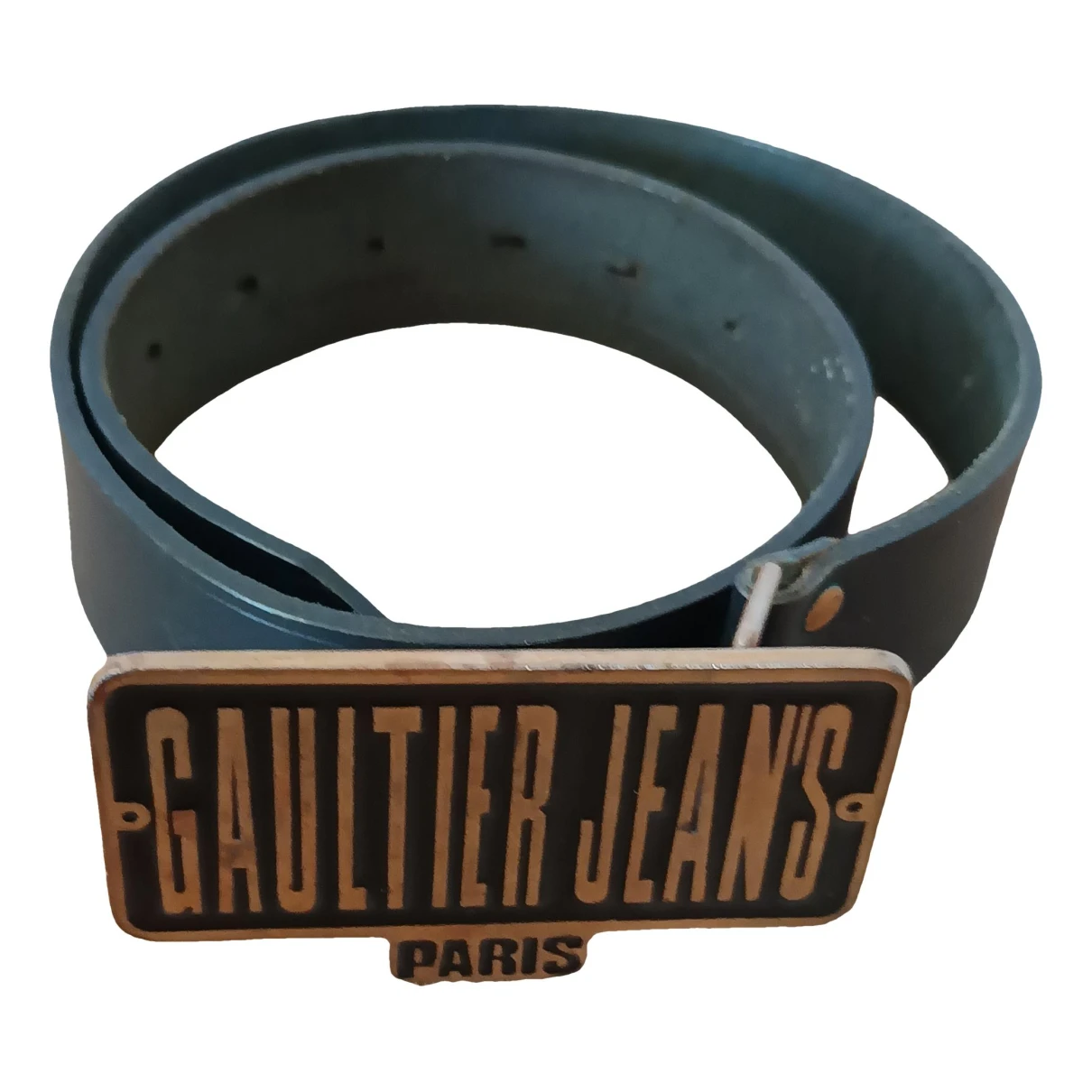 Pre-owned Jean Paul Gaultier Leather Belt In Black
