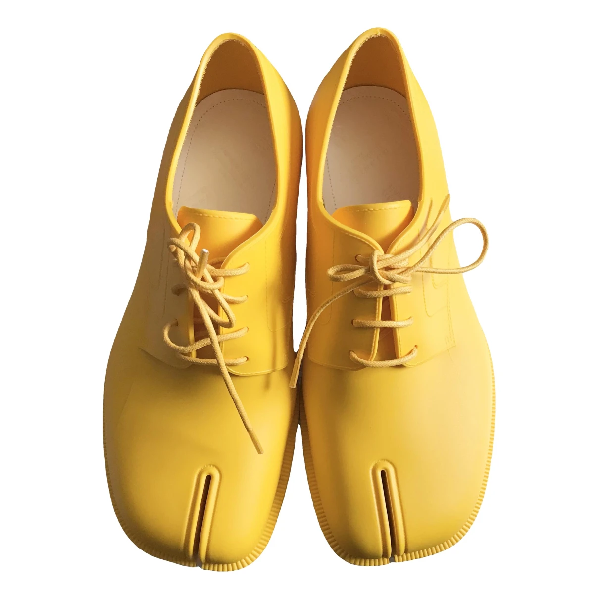 Pre-owned Maison Margiela Tabi Flats In Yellow