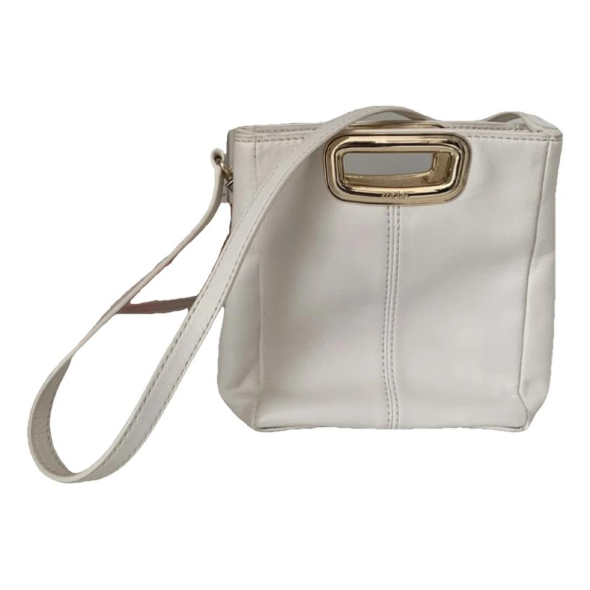 Pre-owned Maje Sac M Leather Handbag In White
