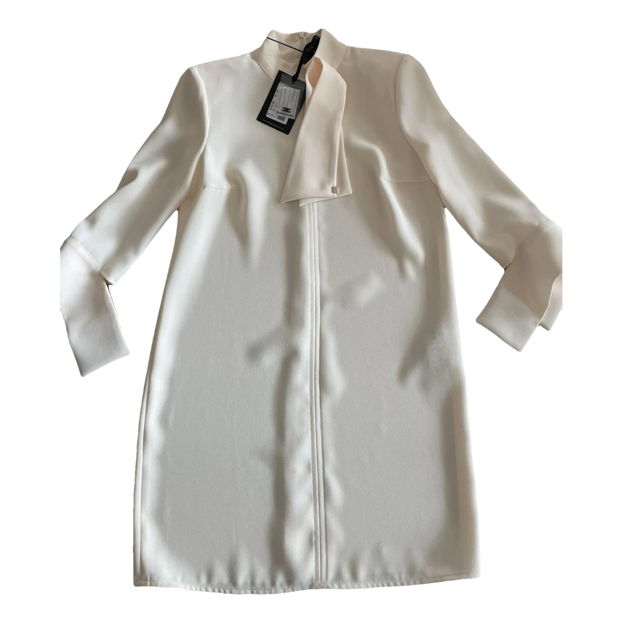 Pre-owned Elisabetta Franchi Mini Dress In White