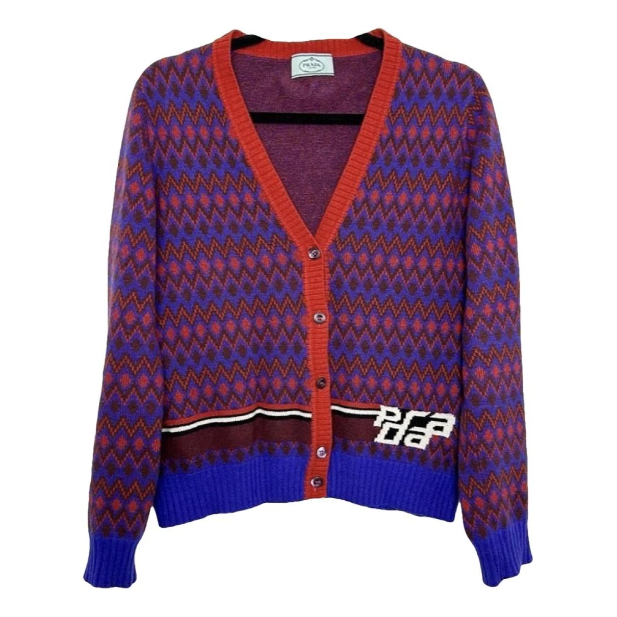 Pre-owned Prada Wool Cardigan In Multicolour