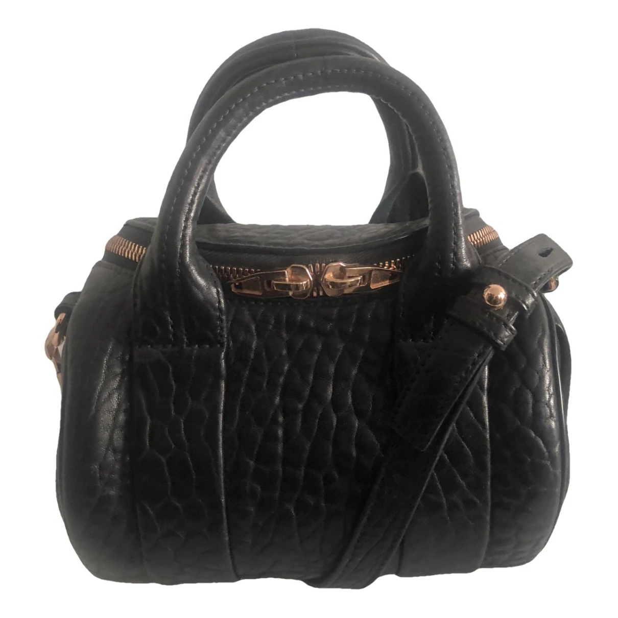 Pre-owned Alexander Wang Rockie Leather Handbag In Black
