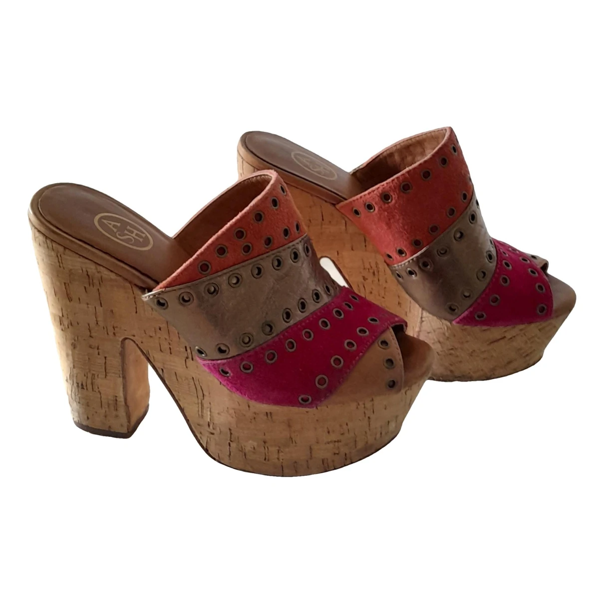 Pre-owned Ash Leather Mules & Clogs In Multicolour