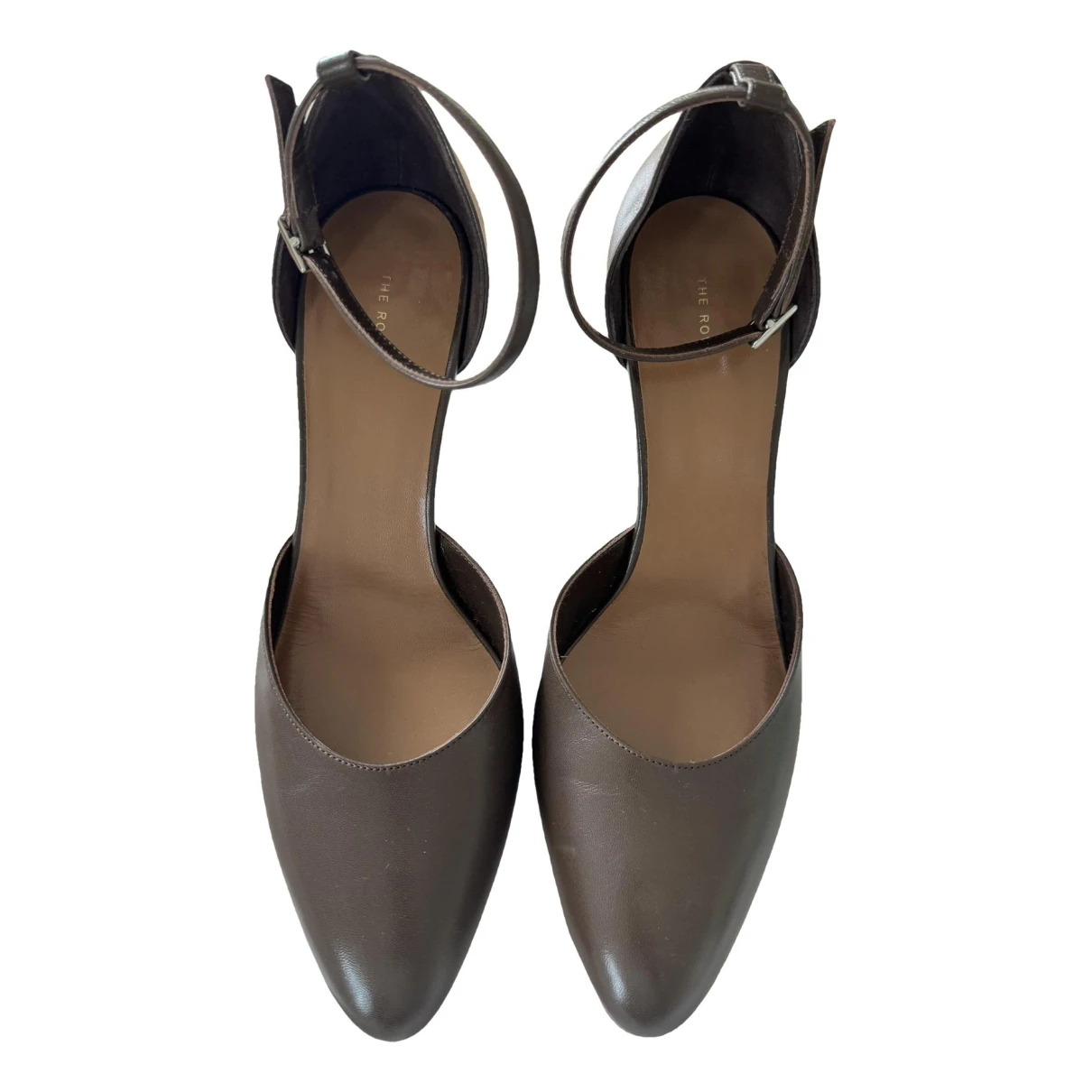 Pre-owned The Row Leather Heels In Brown