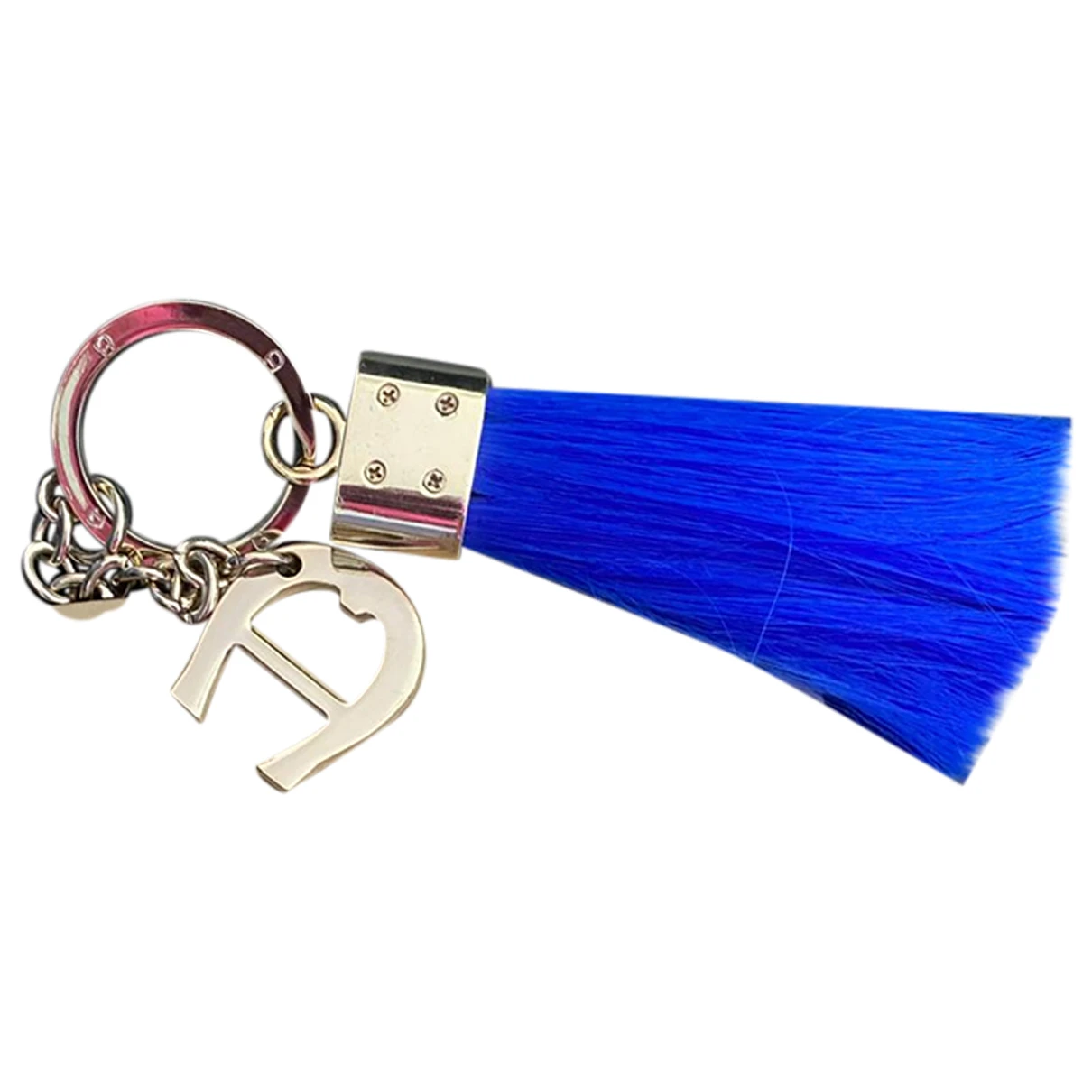 Pre-owned Aigner Leather Key Ring In Blue