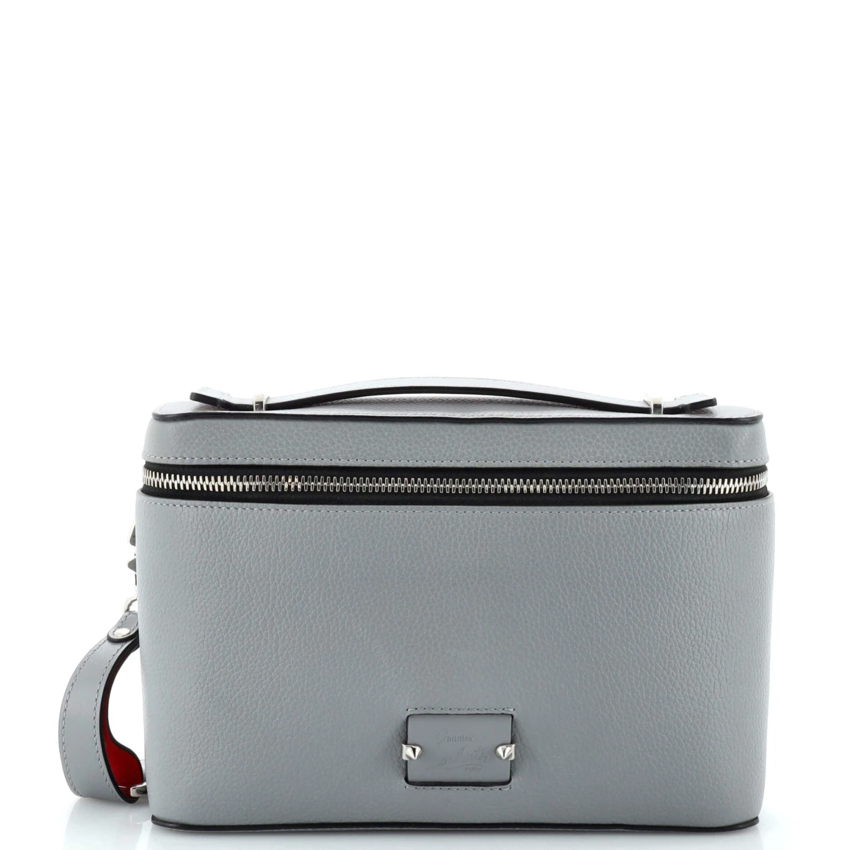 Pre-owned Christian Louboutin Leather Crossbody Bag In Grey